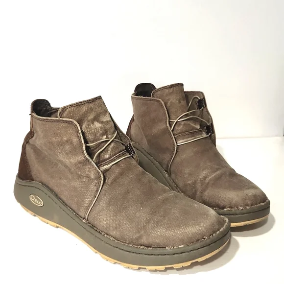 Chaco Otis Canvas Leather Nurl Shitake Performance Ankle Boots